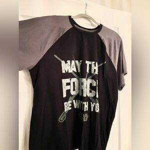 STAR WARS Sz XL two tone T-Shirt. Unisex. Black and gray. Light stretch.